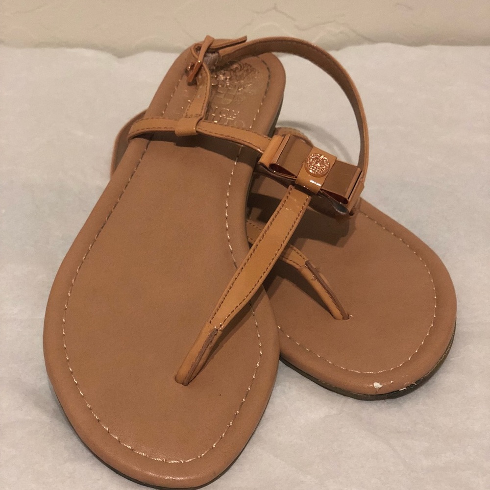 Vince Camuto Pink Patent Leather Bow Sandals Sz 6